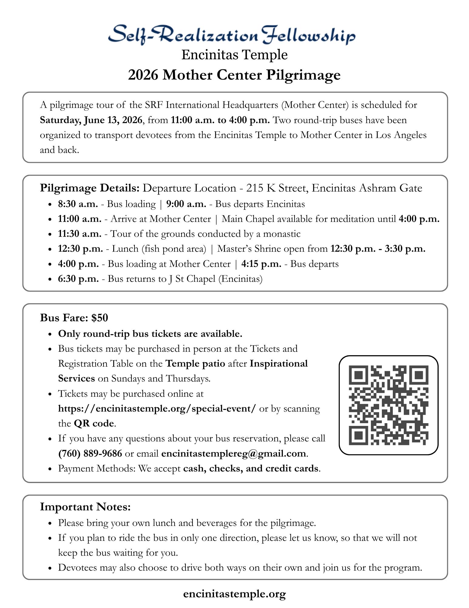 Mother Center Pilgrimage